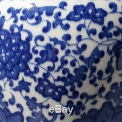 Large Rare Chinese Blue And White Porcelain Plum Vases Marks KangXi 28CM/11H