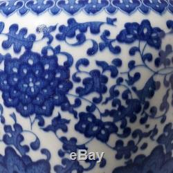 Large Rare Chinese Blue And White Porcelain Plum Vases Marks KangXi 28CM/11H