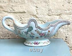 Large, Rare, Perfect, 18th Century Famille Rose Chinese Export Gravy Boat