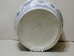Large Vintage Hand Painted Chinese Blue and White Porcelain Planter 14