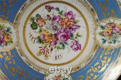 Large Vintage Hand Painted Sevres Style Porcelain Plaque Charger