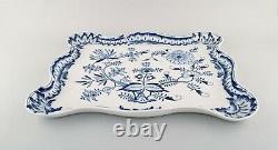 Large antique Meissen Blue Onion serving tray in hand-painted porcelain