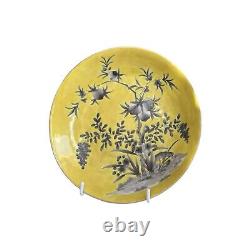 Late 19th Century Antique Chinese Yellow-ground Porcelain Plate
