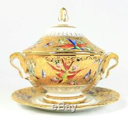 Le Tallec Paris Handpainted Porcelain Handled Covered Tureen & Charger