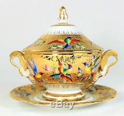 Le Tallec Paris Handpainted Porcelain Handled Covered Tureen & Charger