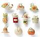 Lenox Autumn Favorites 10 Piece Mini Ornament Set Thanksgiving New (no Tree)