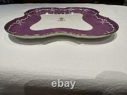 Lerosey Porcelain Tray Hand Painted Coronet Paris Victorian Antique China Square