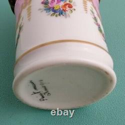 Limoges Box hand Painted Porcelain Hinged Lid 10cm tall Signed Base Pink Gold