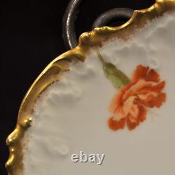 Limoges Coiffe 5 Salad Plates T&V Hand Painted #6326 Carnations withGold 1892-1907