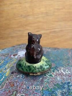 Limoges Honey Bear trinket box, hand painted