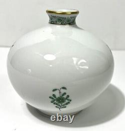 Lot Of 3 HEREND Chinese Bouquet Green BUD VASES HAND PAINTED PORCELAIN Hungary