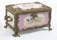 Lovely Hand Painted Sevres Style Porcelain Casket Pink