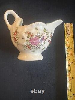 Lowestoft Hand Painted Polychrome Soft Paste Porcelain Creamer/Cream Boatc. 1775