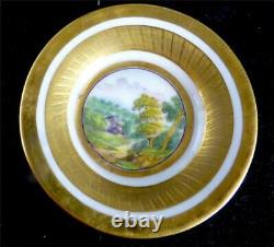 M017 Antique Old Paris Porcelain Miniature Gold Hand Painted Cup & Saucer