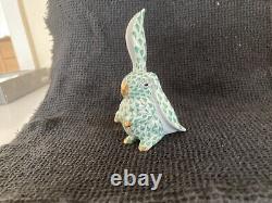 MINT HEREND Bunny Rabbit FOREST GREEN Fishnet Figurine