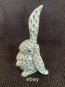 MINT HEREND Bunny Rabbit FOREST GREEN Fishnet Figurine