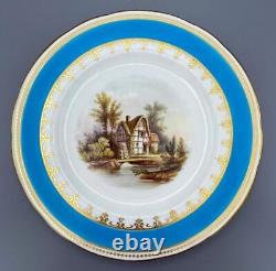 MINTON PORCELAIN Fine HAND PAINTED DISH c1863 HALF TIMBERED COTTAGE