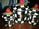 Mackenzie Childs 3 Piece Mini Hand Painted Enamelware Canister Set New