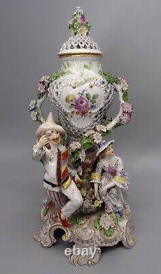 Magnificent 18th / 19th C Frankenthal / Samson Porcelain Harlequin Vase