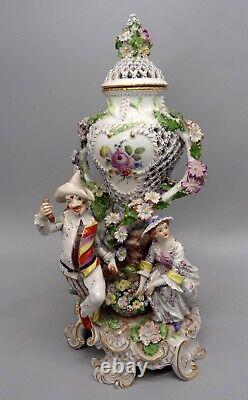 Magnificent 18th / 19th C Frankenthal / Samson Porcelain Harlequin Vase