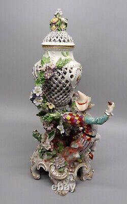 Magnificent 18th / 19th C Frankenthal / Samson Porcelain Harlequin Vase