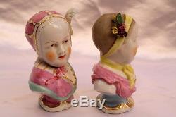 Magnificent 19c German Pair Of Meissen Porcelain Hand Painted Figurines