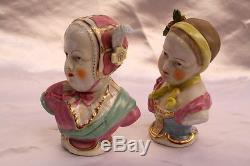 Magnificent 19c German Pair Of Meissen Porcelain Hand Painted Figurines