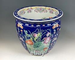 Magnificent Huge Vintage Chinese Porcelain Fish Bowl Tank Jardiniere Planter