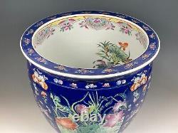 Magnificent Huge Vintage Chinese Porcelain Fish Bowl Tank Jardiniere Planter