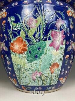 Magnificent Huge Vintage Chinese Porcelain Fish Bowl Tank Jardiniere Planter
