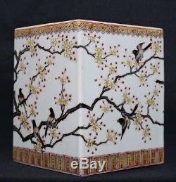 Marvelous Rare Old Chinese Hand Painting Porcelain Brush Pot Mark QianLong FA356