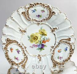 Meissen Germany Hand Painted Porcelain Dessert Service for 8, c1900