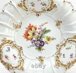 Meissen Germany Hand Painted Porcelain Dessert Service for 8, c1900