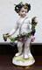 Meissen Hand Painted Porcelain Figure Of Grape-wine Wreath Cherub Circa 1880s