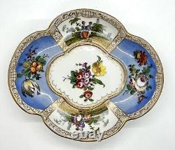 Meissen Porcelain Antique Bowl Quatre Foil Hand Painted Watteau Ar