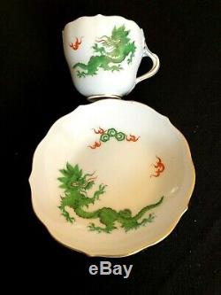 Meissen Porcelain Handpainted Rare Mocha Cup And Saucer