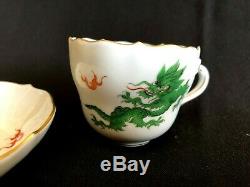 Meissen Porcelain Handpainted Rare Mocha Cup And Saucer
