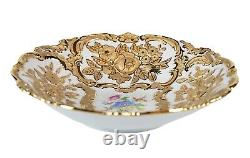 Meissen porcelain hand painted and gilded deep plate, diameter 30,5cm