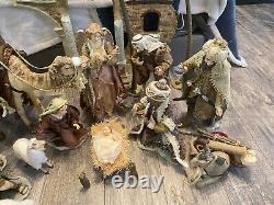 Members Mark Hand Painted 16 Piece Porcelain Nativity Set 2005 In Original Box