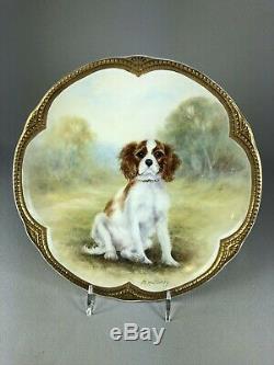 Milwyn Holloway Vintage Hand Painted Plate Of A Cavalier King Charles Spaniel #2