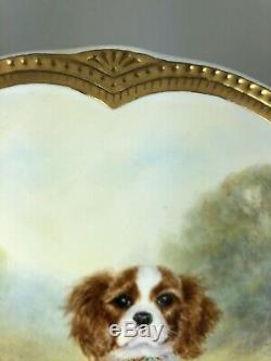 Milwyn Holloway Vintage Hand Painted Plate Of A Cavalier King Charles Spaniel #2