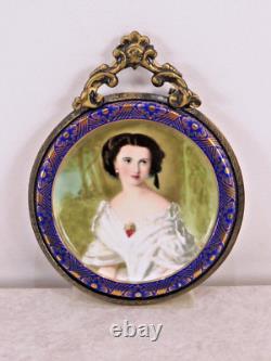 Miniature French Porcelain Hand Painted Medalion