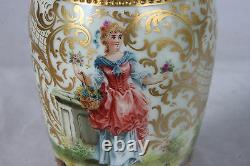 Miniature Porcelain Royal Vienna Style Dresden Portrait Vase 100% Hand Painted