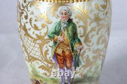 Miniature Porcelain Royal Vienna Style Dresden Portrait Vase 100% Hand Painted