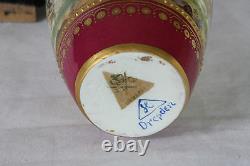 Miniature Porcelain Royal Vienna Style Dresden Portrait Vase 100% Hand Painted