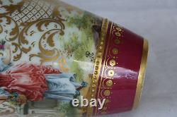 Miniature Porcelain Royal Vienna Style Dresden Portrait Vase 100% Hand Painted