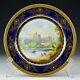 Minton Porcelain Charger Hand Painted View Of Windsor Castle And Raised Gold