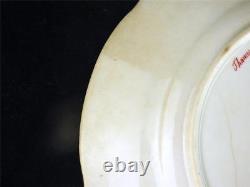 N791 Pair Antique Hand Painted Porcelain Plates Hastings River Thames Sailing