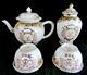 N949 Chinese Yongzheng Period Teaset Teapot Tea Caddy & Teabowls Monogram