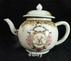 N949 Chinese Yongzheng Period Teaset Teapot Tea Caddy & Teabowls Monogram